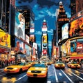 Vibrant Energy of New York City - Collage of Landmarks, Streets, and Street Food