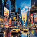 Vibrant Energy of New York City - Collage of Landmarks, Streets, and Street Food