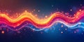 Vibrant Energy Waves Abstract Background with Glowing Lines and Sparkles Royalty Free Stock Photo