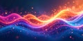 Vibrant Energy Waves Abstract Background with Glowing Particles Royalty Free Stock Photo