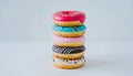 Colorful Stack of Glazed Donuts with Sprinkles Royalty Free Stock Photo