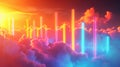 Vibrant equalizer bars soar through the air crafting an everchanging cloudscape that captivates the eye and soothes the