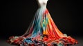Vibrant Evening Gown: Flowing Surrealism Inspired By Jonathan Wolstenholme