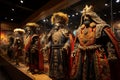 Traditional Reyes Magos costumes displayed in a