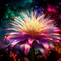 Vibrant Exotic Flowers - A Radiant Fireworks Display in a Surreal Garden