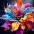 Vibrant Exotic Flowers - A Radiant Fireworks Display in a Surreal Garden