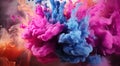 Vibrant Explosion of Colorful Ink in Water