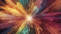 Abstract Colorful Explosion With Light Emanating From the Center Point Royalty Free Stock Photo