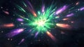 A vibrant explosion of colors in space, depicting cosmic energy and celestial phenomena Royalty Free Stock Photo