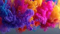Vibrant explosion of multicolored ink flows in water creating dynamic abstract art Royalty Free Stock Photo
