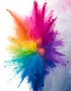 A vibrant explosion of rainbow colors in a dynamic, abstract splash, creating a burst of energy and joy. Generative AI Royalty Free Stock Photo