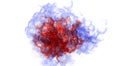 Abstract red and blue smoke explosion on white background Royalty Free Stock Photo