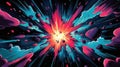 A vibrant explosion in space with colorful energy and debris radiating outward Royalty Free Stock Photo