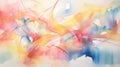 Vibrant Expressionism: Abstract Watercolor Painting With Delicate Translucent Forms
