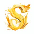 Vibrant Expressionism Letter S Clipart In Orange And Yellow