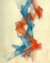Vibrant and Expressive Abstract Metalpoint Drawing, Influenced by Lillian Bassman and Sophie Calle, Showcasing Colorful Lines and