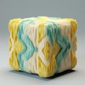 Colorful Cube With Swirly Pattern: A Fusion Of Ottoman Art And African-inspired Textile Patterns
