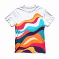 Colorful Abstract Wave Graphic T-shirt Design Royalty Free Stock Photo