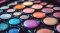 Colorful eyeshadow palette makeup beauty cosmetic fashion glamour style trendy vibrant shades artistry Royalty Free Stock Photo