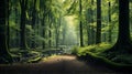 Tranquil Forest Path With Moss: A Serene Celebration Of Nature