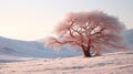 Vibrant Fantasy Landscape: Tree With Frost In 8k Resolution Royalty Free Stock Photo