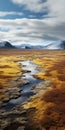 Vibrant Fantasy Landscapes: Captivating Arctic Desert River In Stunning Matte Painting