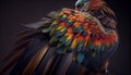 Vibrant feathered friends in nature abstract design ,generative AI
