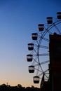 Vibrant ferris wheel at an amusement park at sunset, creating a picturesque scene Royalty Free Stock Photo