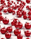 Red Christmas ornaments isolated on a white background Royalty Free Stock Photo