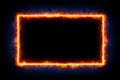 Vibrant Fiery Frame Border Illustration on Black Background, An Energetic and Stunning Visual Design Royalty Free Stock Photo