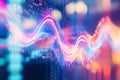 Vibrant financial algorithms code visualizing data trends through ethereal waves of color and intricate patterns Royalty Free Stock Photo