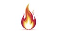 Vibrant Fire Flame Icon on White Background Royalty Free Stock Photo