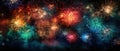 Vibrant Firework Texture Lighting Up the Dark Night Sky with Colorful Explosions, Ai Generated