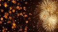 Vibrant fireworks display against dark night sky Royalty Free Stock Photo