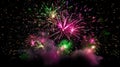 Vibrant Fireworks Display Lighting Up the Night Sky Royalty Free Stock Photo