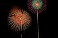 Vibrant Fireworks Exploding Brightly in the Night Sky Royalty Free Stock Photo