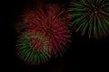 Vibrant Fireworks Exploding Brightly in the Night Sky Royalty Free Stock Photo