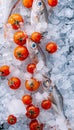 Vibrant fish and seafood market displayed on ice freshly caught assortment in close up