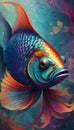 Vibrant Fish Swimming in the Sea, Generative AI