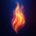 Vibrant Flame Abstract Design on Deep Blue Background Royalty Free Stock Photo