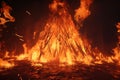Vibrant flames dancing in a ceremonial bonfire evo