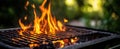 The vibrant flames of a grill igniting flavor in a summer gathering. AI generated image Royalty Free Stock Photo