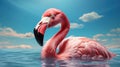 Vibrant Flamingo Float: Tropical Poolside Relaxation with Inflatable Fun - Ai generated Photo