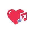 Love Music Heart and Note Icon Royalty Free Stock Photo