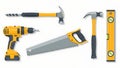 Construction Tools Collection - Flat Design Royalty Free Stock Photo