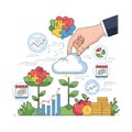 Cloud Computing and Business Growth Concept Royalty Free Stock Photo