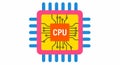 CPU Processor Chip Icon - Flat Design Vector Illustration Royalty Free Stock Photo