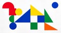 Colorful Geometric Shapes Composition on White Background Royalty Free Stock Photo