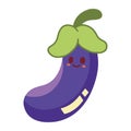 Vibrant Flat Style Eggplant Vector Illustration for Culinary Projects Royalty Free Stock Photo