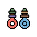 Colorful Potion Bottles Flat Vector Icon Set Royalty Free Stock Photo